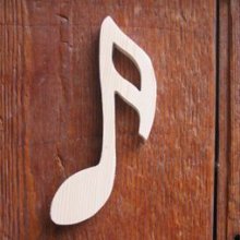 Double wooden eighth note 15cm, music note